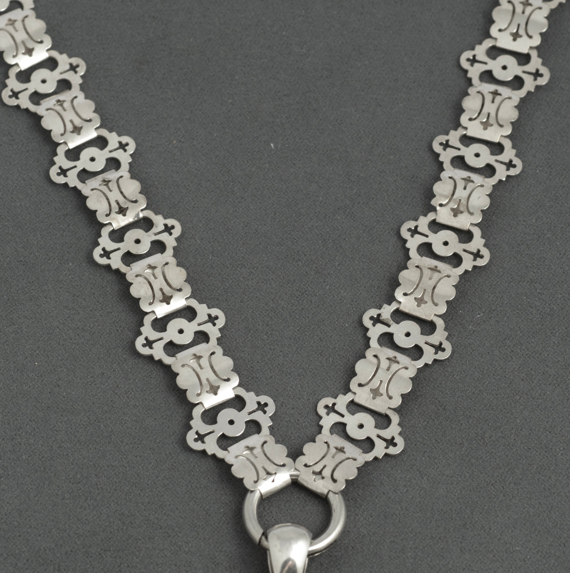Victorian Antique Sterling Silver Photo Locket 1880 on Book Chain Necklace (C2941)
