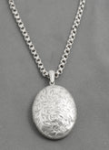 Antique Victorian Ornate Sterling Silver Locket & Fancy Chain 1878 Hallmarked (C2944)