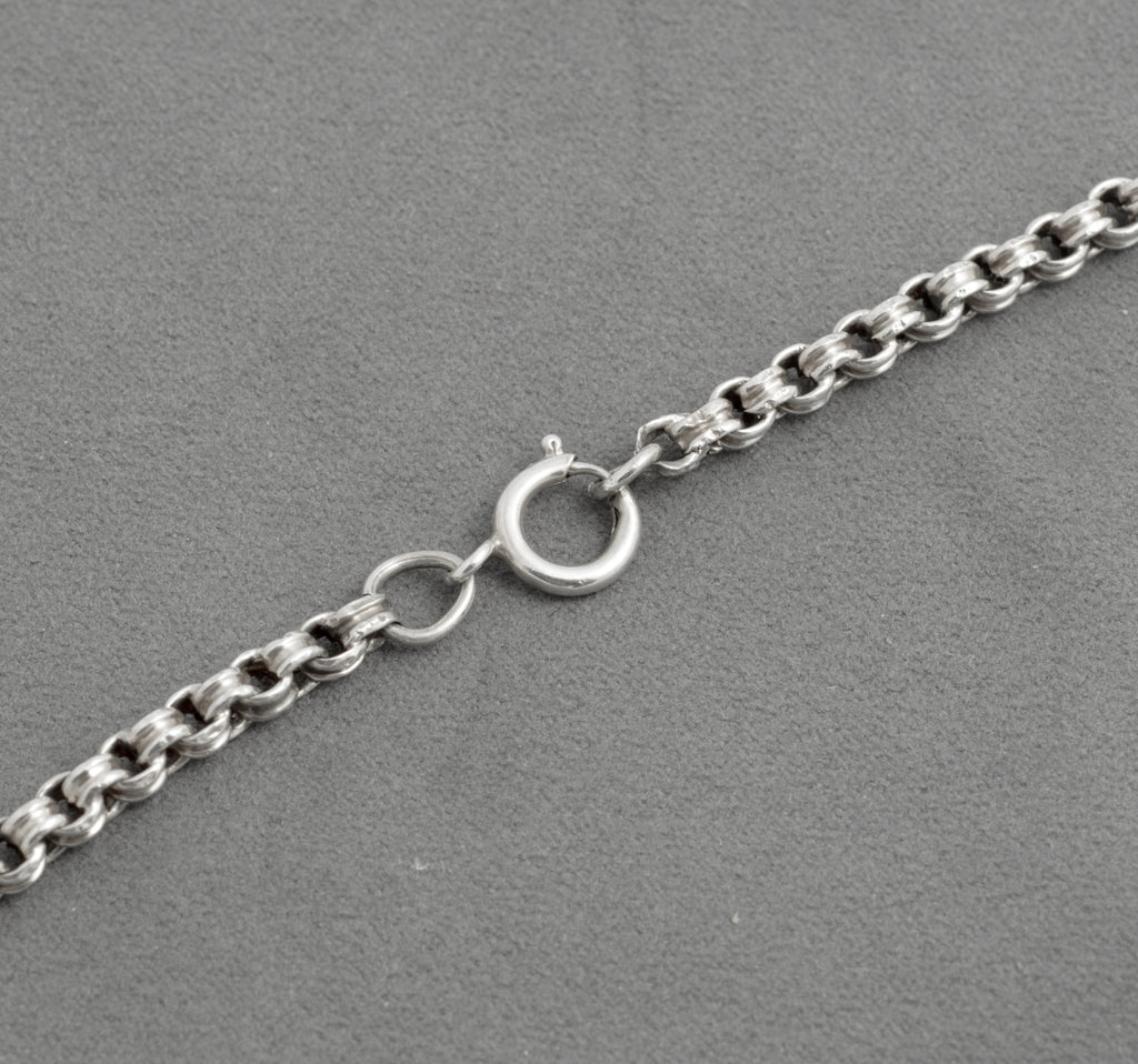 Antique Victorian Ornate Sterling Silver Locket & Fancy Chain 1878 Hallmarked (C2944)