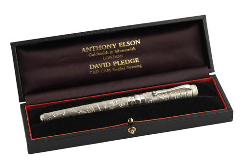 Anthony Elson Sterling Silver Millennium Fountain Pen 18ct Gold Nib - Goldsmiths (C2945)