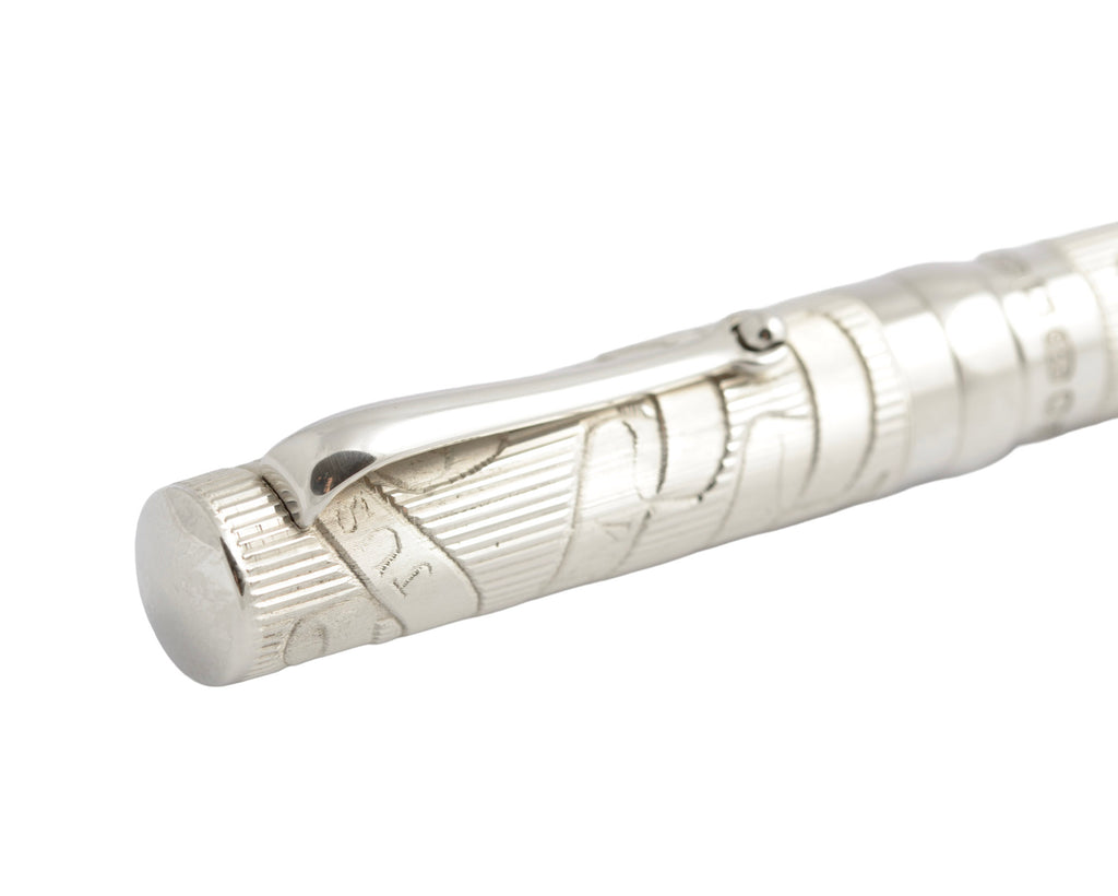 Anthony Elson Sterling Silver Millennium Fountain Pen 18ct Gold Nib - Goldsmiths (C2945)