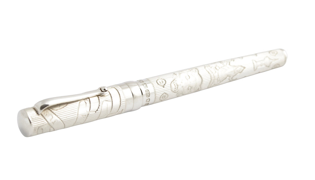 Anthony Elson Sterling Silver Millennium Fountain Pen 18ct Gold Nib - Goldsmiths (C2945)