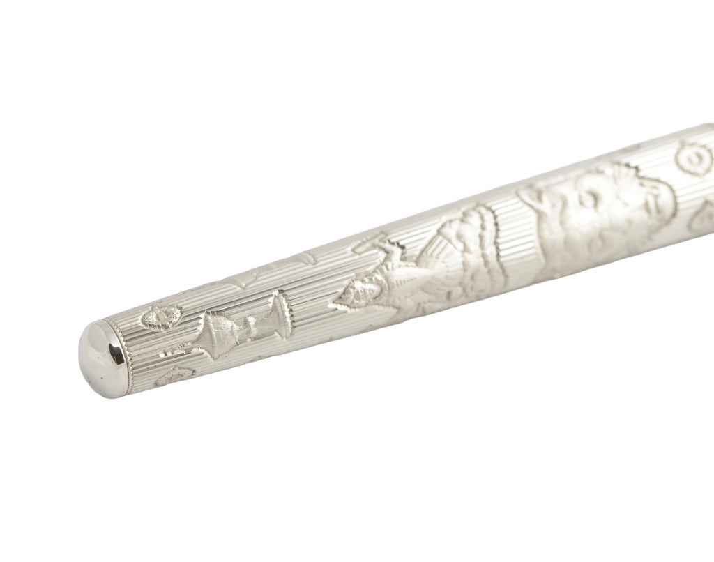 Anthony Elson Sterling Silver Millennium Fountain Pen 18ct Gold Nib - Goldsmiths (C2945)