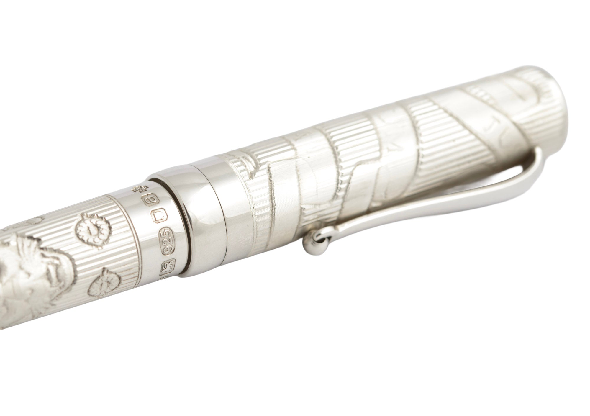 Anthony Elson Sterling Silver Millennium Fountain Pen 18ct Gold Nib - Goldsmiths (C2945)