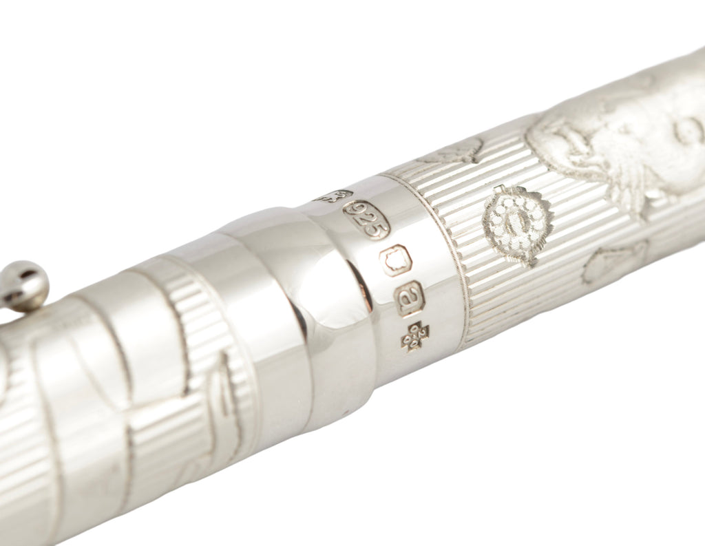 Anthony Elson Sterling Silver Millennium Fountain Pen 18ct Gold Nib - Goldsmiths (C2945)