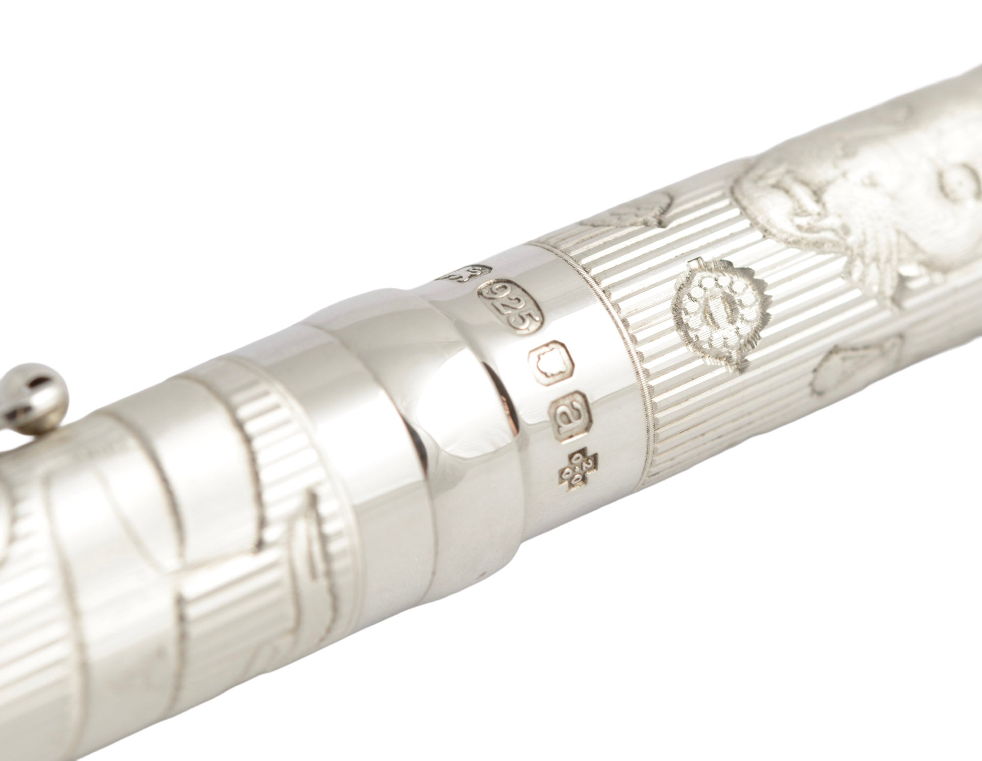 Anthony Elson Sterling Silver Millennium Fountain Pen 18ct Gold Nib - Goldsmiths (C2945)