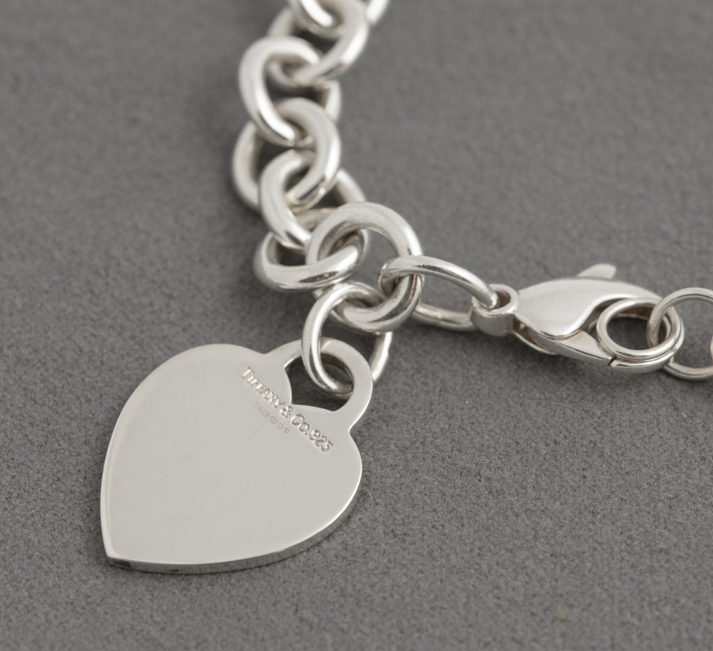 Tiffany & Co Sterling Silver Heart Tag Bracelet 2004 Hallmarked Boxed & Pouch (C2946)