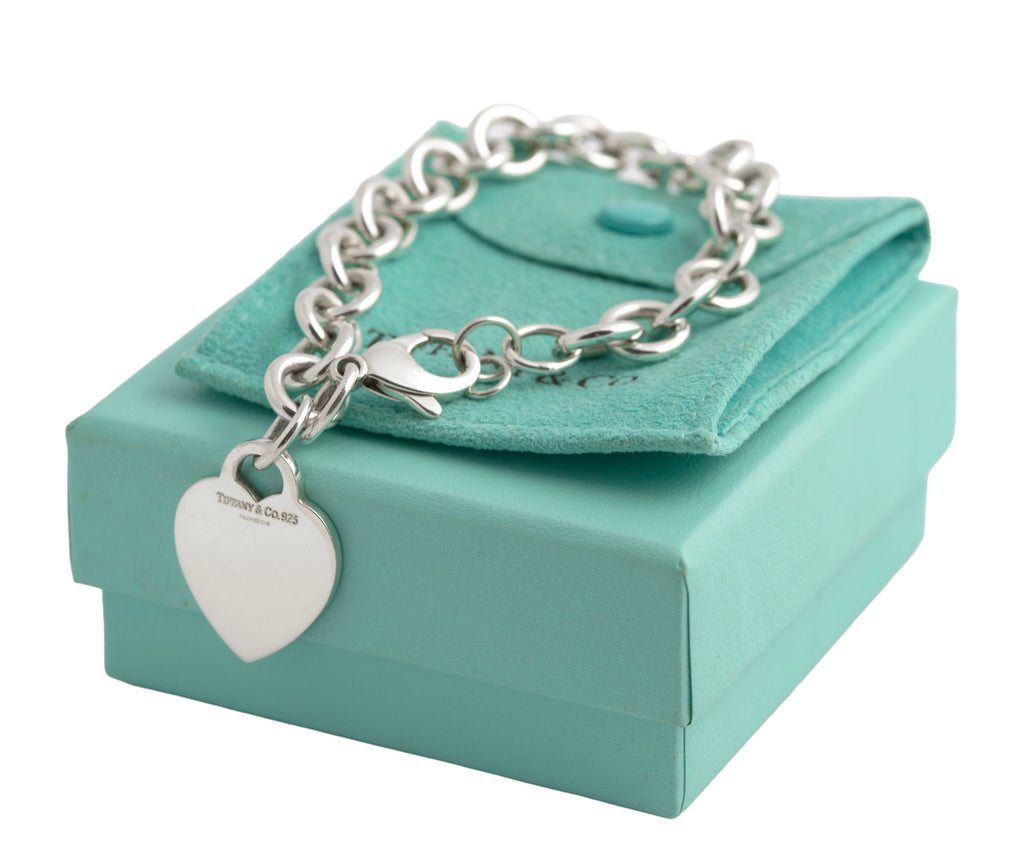 Tiffany & Co Sterling Silver Heart Tag Bracelet 2004 Hallmarked Boxed & Pouch (C2946)