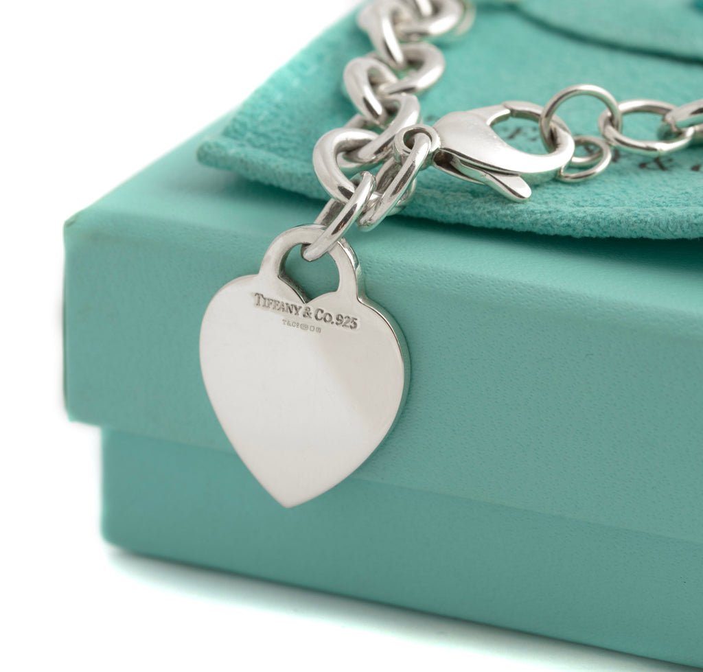 Tiffany & Co Sterling Silver Heart Tag Bracelet 2004 Hallmarked Boxed & Pouch (C2946)