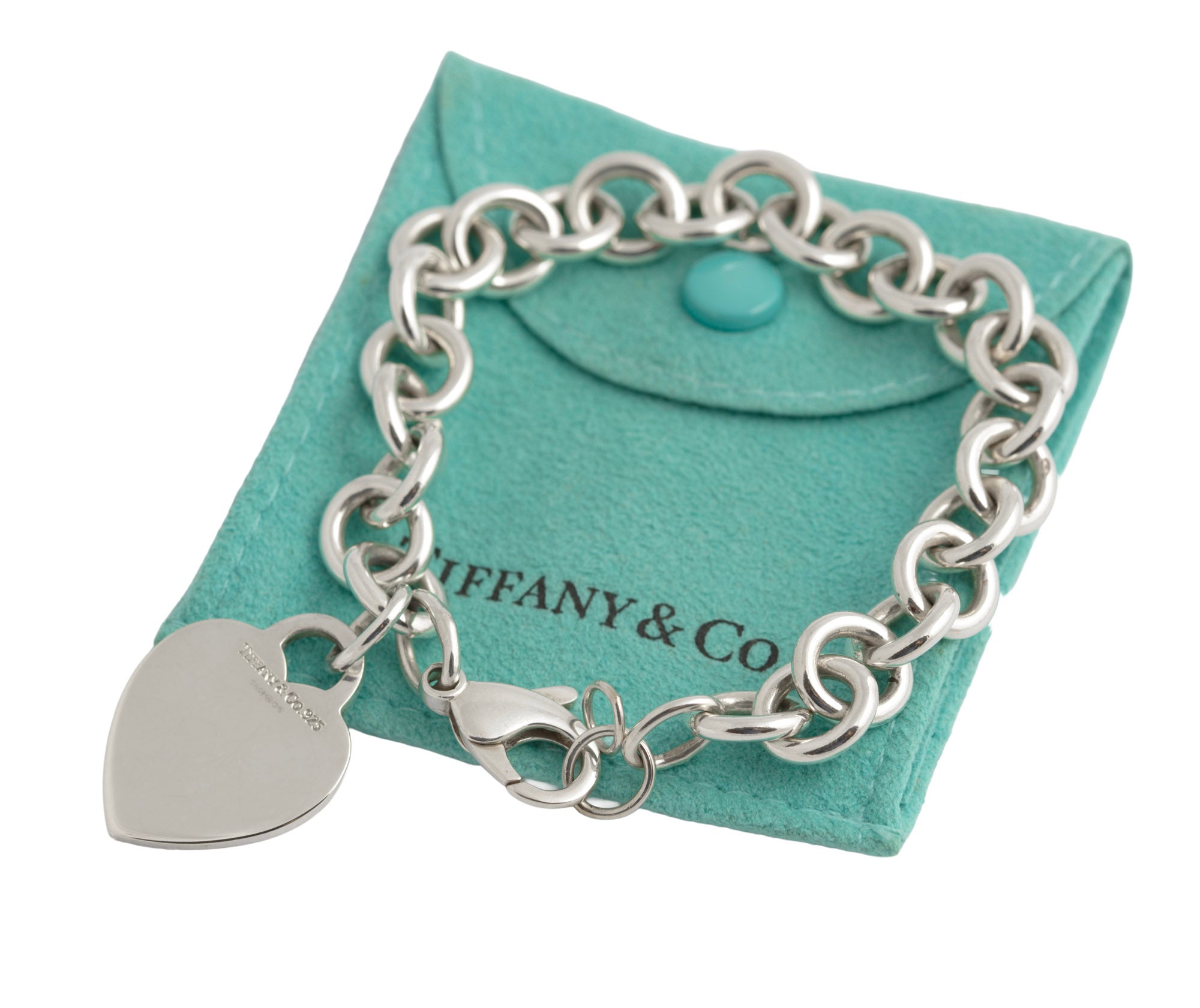 Tiffany & Co Sterling Silver Heart Tag Bracelet 2004 Hallmarked Boxed & Pouch (C2946)