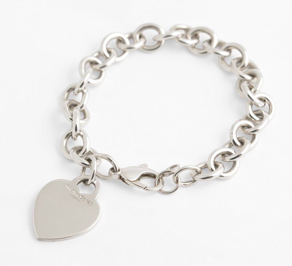 Tiffany & Co Sterling Silver Heart Tag Bracelet 2004 Hallmarked Boxed & Pouch (C2946)