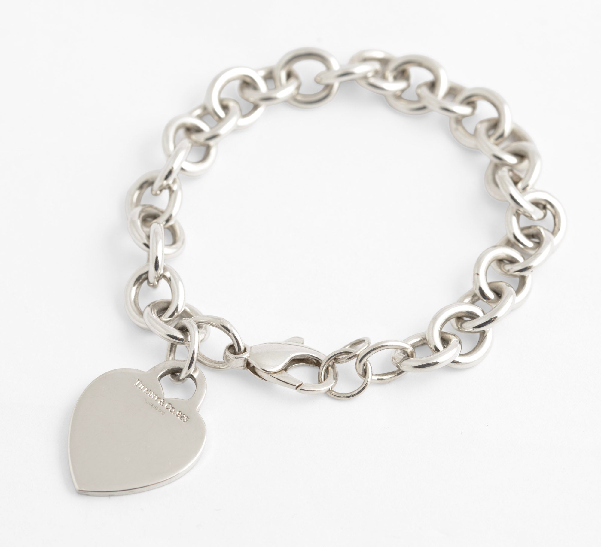 Tiffany & Co Sterling Silver Heart Tag Bracelet 2004 Hallmarked Boxed & Pouch (C2946)