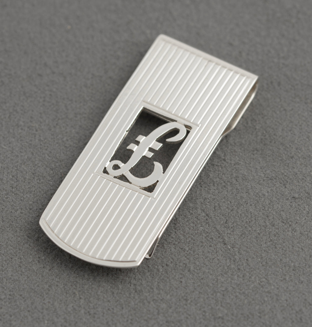 Vintage Sterling Silver 925 Money Clip & Pound Symbol S J Rose Hallmarked 1982 (C2947)