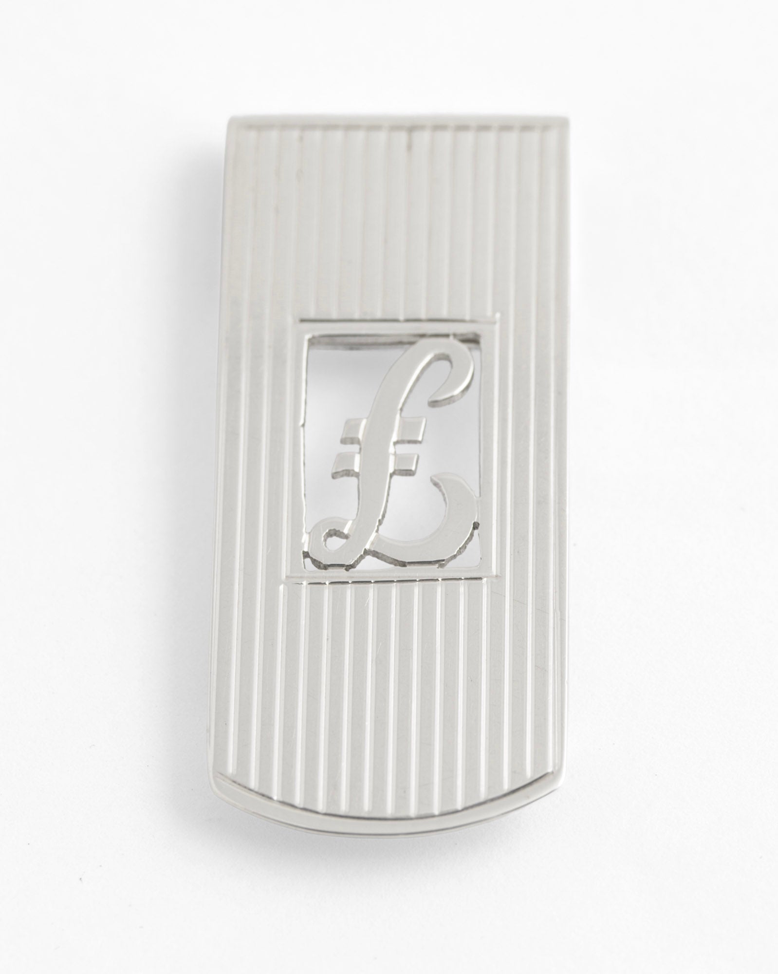 Vintage Sterling Silver 925 Money Clip & Pound Symbol S J Rose Hallmarked 1982 (C2947)