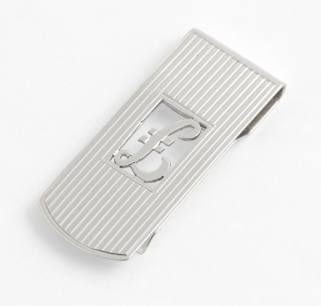Vintage Sterling Silver 925 Money Clip & Pound Symbol S J Rose Hallmarked 1982 (C2947)