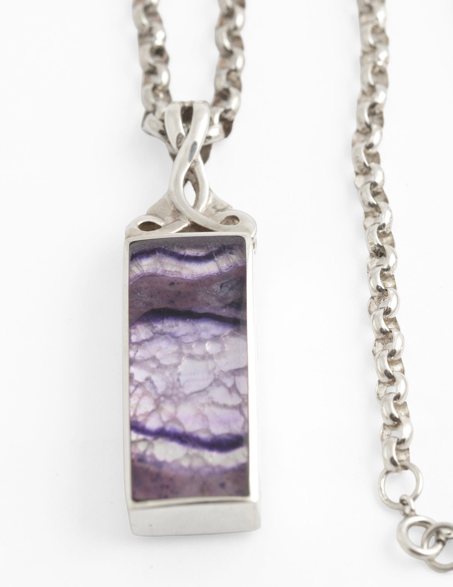 Blue John Sterling Silver Pendant Necklace David Scott Walker Hallmarked 2019 (C2950)