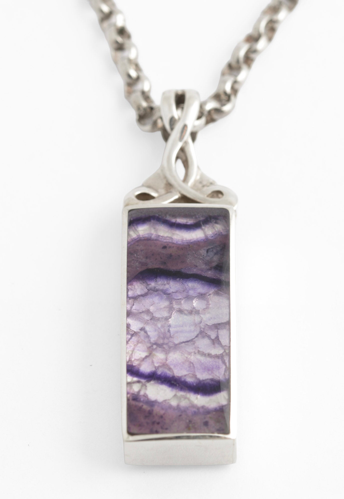 Blue John Sterling Silver Pendant Necklace David Scott Walker Hallmarked 2019 (C2950)