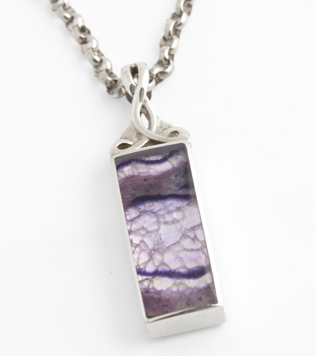 Blue John Sterling Silver Pendant Necklace David Scott Walker Hallmarked 2019 (C2950)