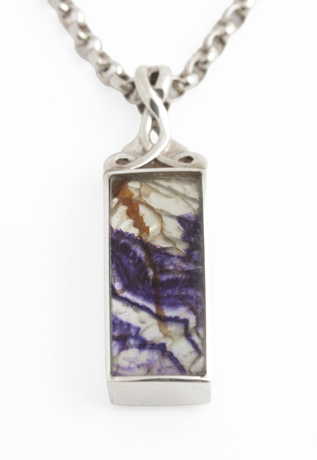 Blue John Sterling Silver Pendant Necklace David Scott Walker Hallmarked 2019 (C2950)
