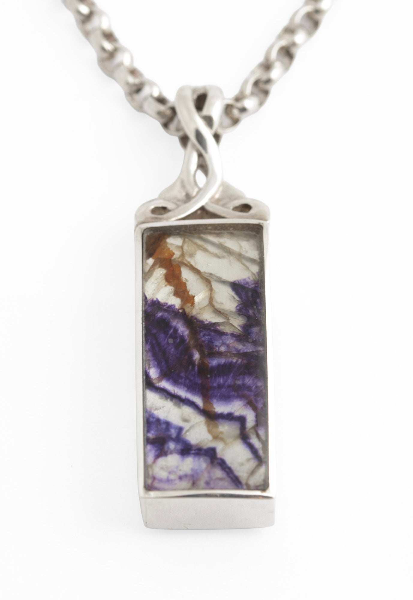 Blue John Sterling Silver Pendant Necklace David Scott Walker Hallmarked 2019 (C2950)