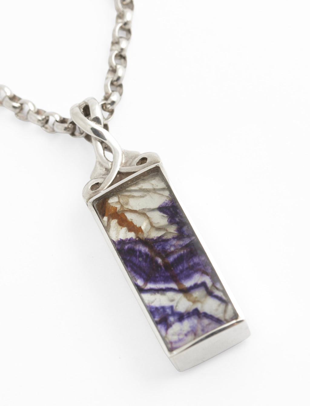 Blue John Sterling Silver Pendant Necklace David Scott Walker Hallmarked 2019 (C2950)