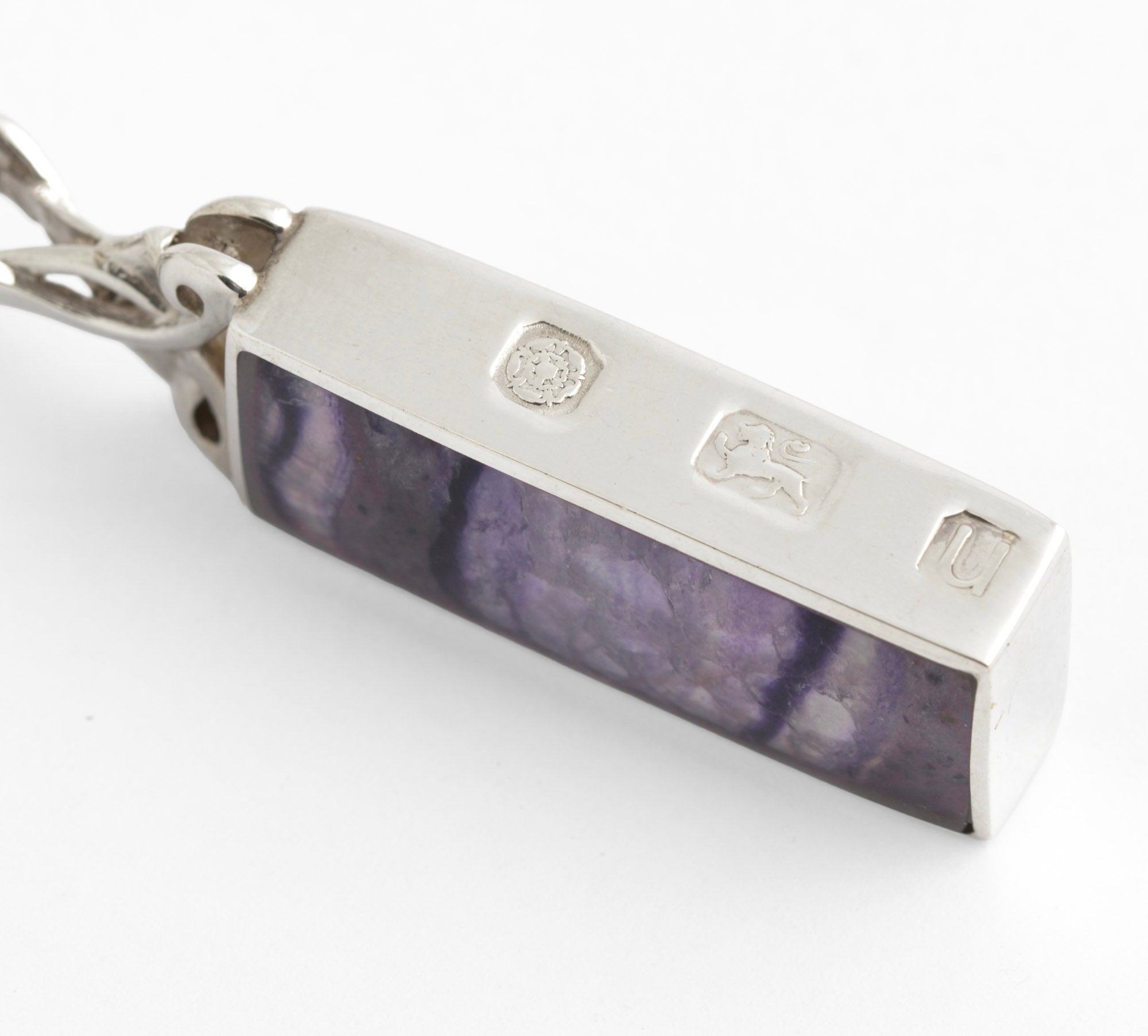 Blue John Sterling Silver Pendant Necklace David Scott Walker Hallmarked 2019 (C2950)