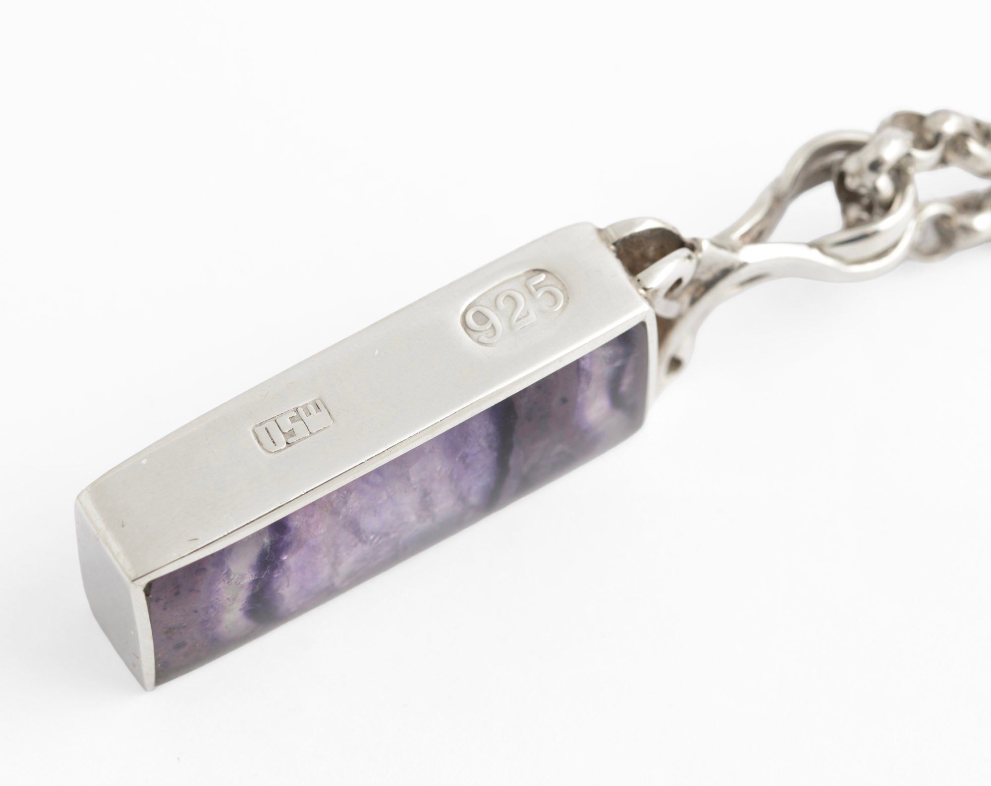 Blue John Sterling Silver Pendant Necklace David Scott Walker Hallmarked 2019 (C2950)