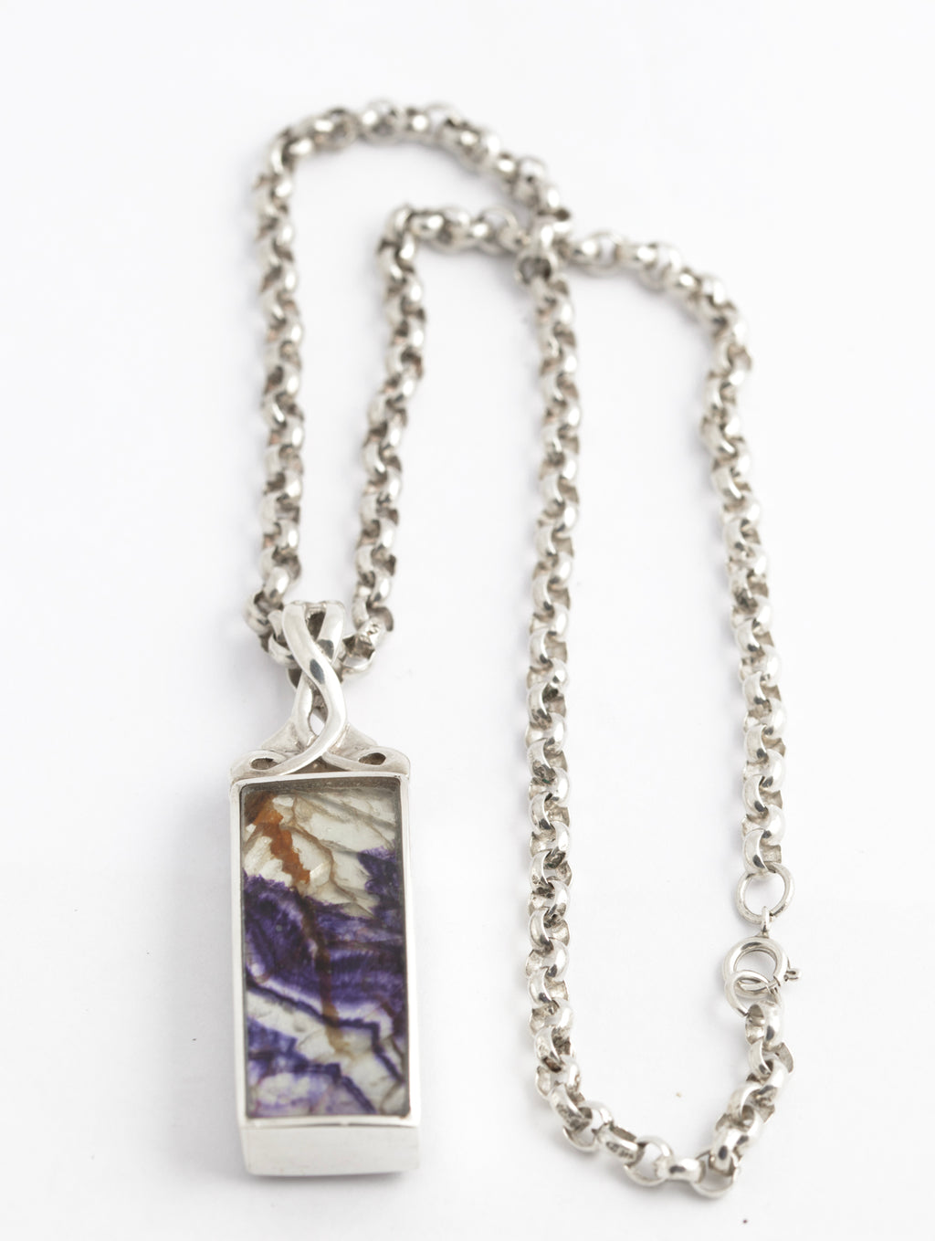 Blue John Sterling Silver Pendant Necklace David Scott Walker Hallmarked 2019 (C2950)