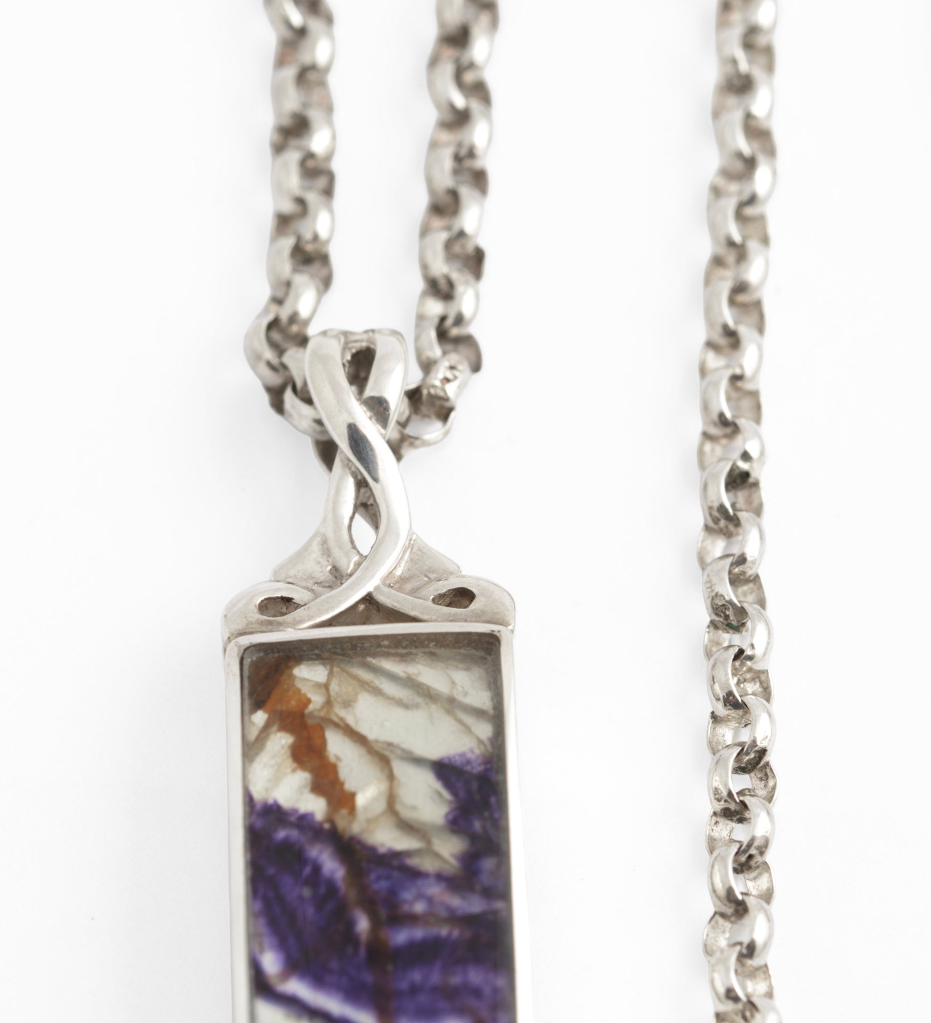 Blue John Sterling Silver Pendant Necklace David Scott Walker Hallmarked 2019 (C2950)