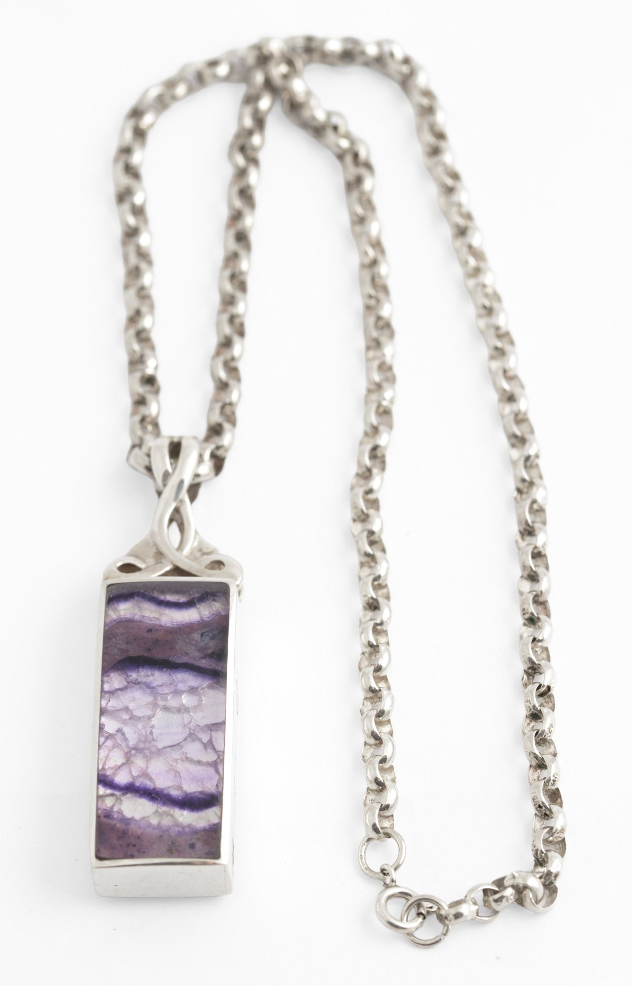 Blue John Sterling Silver Pendant Necklace David Scott Walker Hallmarked 2019 (C2950)
