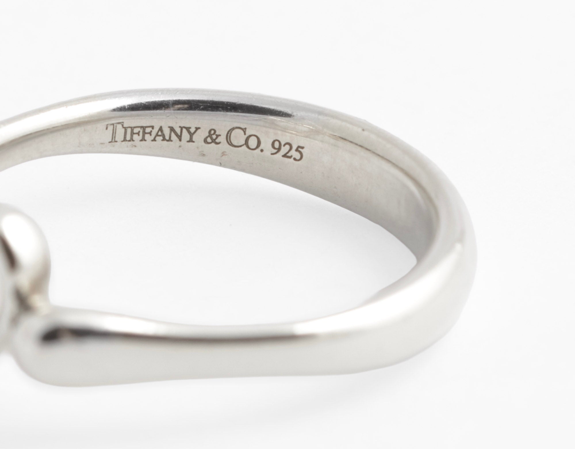 Tiffany & Co Elsa Peretti Open Heart Ring - Sterling Silver - Spain UK Size P (C2951)