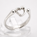 Tiffany & Co Elsa Peretti Open Heart Ring - Sterling Silver - Spain UK Size P (C2951)