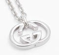 Gucci Double G Heavy Sterling Silver Pendant Necklace - Boxed 925 Italian (C2953)
