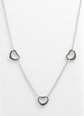 Tiffany & Co Elsa Peretti Three Open Heart Sterling Silver Choker Necklace, Retired Design, Boxed (C2955)