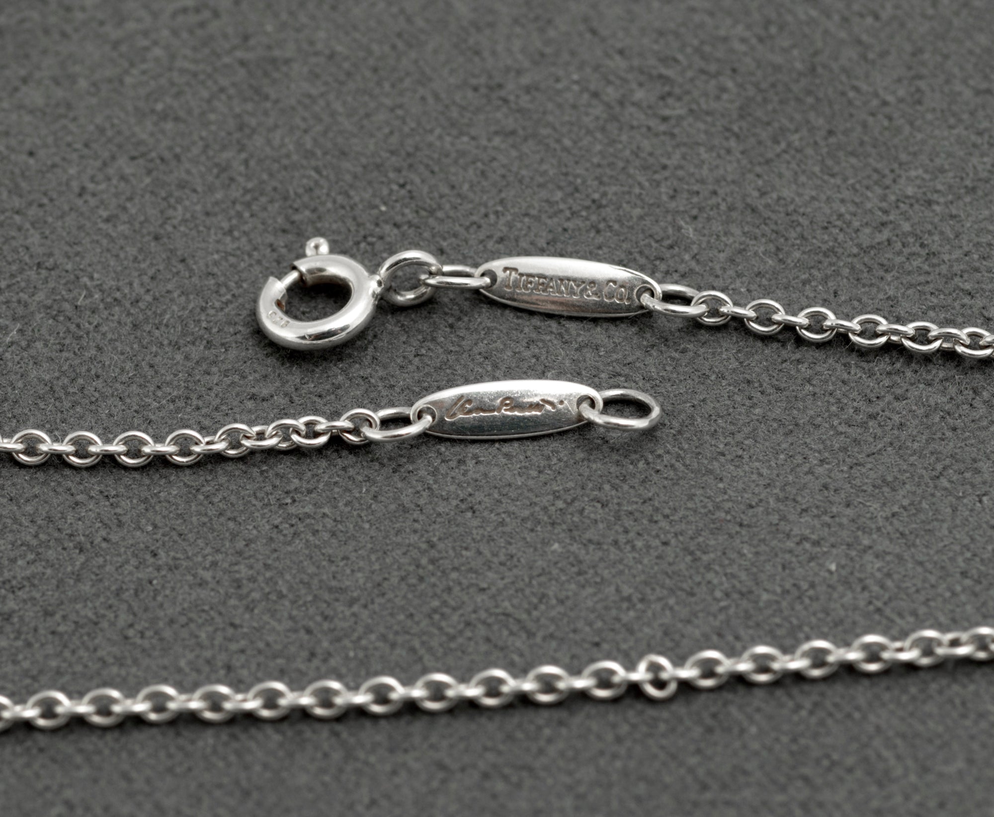 Tiffany & Co Elsa Peretti Three Open Heart Sterling Silver Choker Necklace, Retired Design, Boxed (C2955)