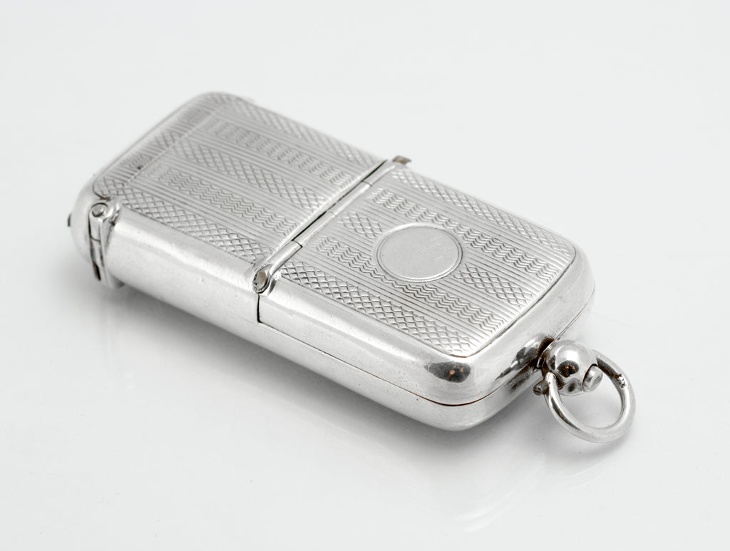 Antique Sterling Silver Combined Vesta and Sovereign Case by Boots Pure Drug Company, Chester 1904 (C2956)