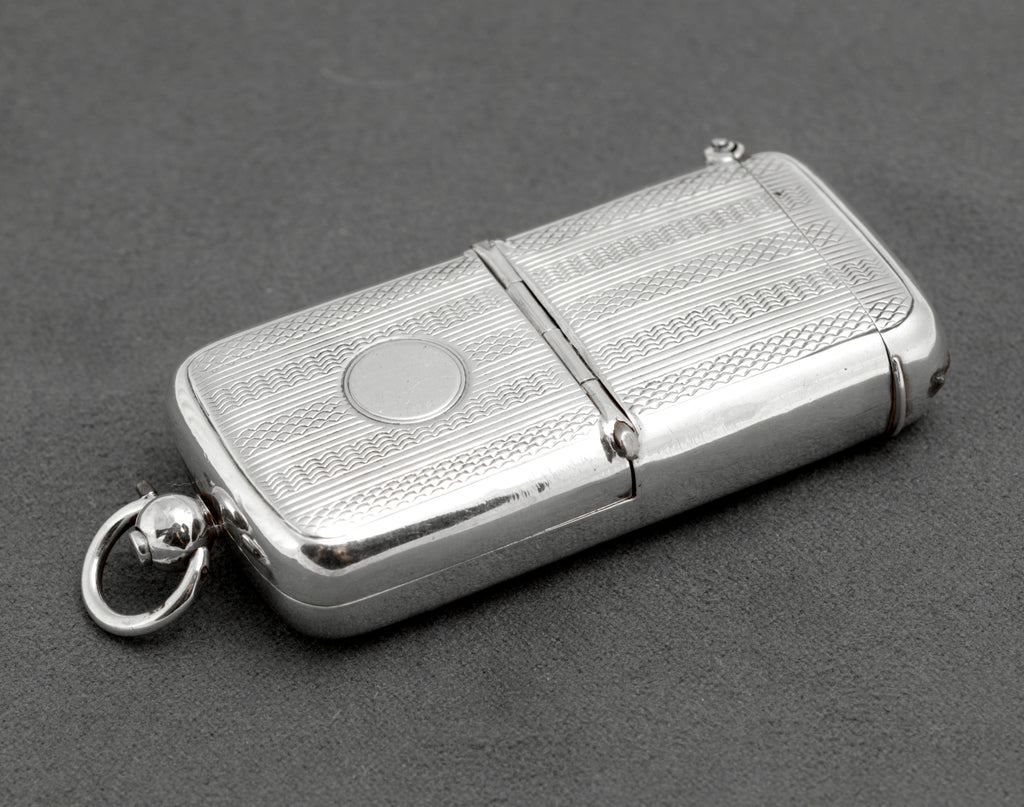 Antique Sterling Silver Combined Vesta and Sovereign Case by Boots Pure Drug Company, Chester 1904 (C2956)