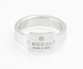 Gucci Sterling Silver Wide Band Ring with Logo Tag Top, Uk Size 01/2, Vintage, Made in Italy (C2957)