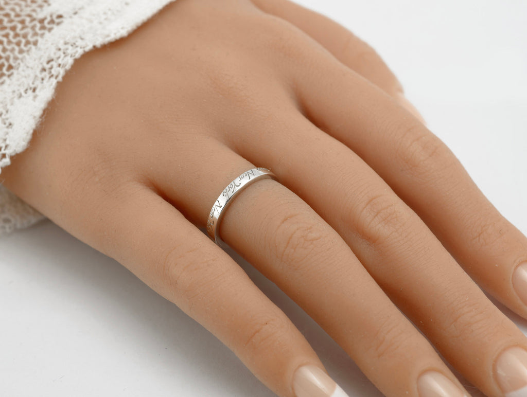 Tiffany & Co 727 Fifth Avenue Classic Script, Sterling Silver 925 Ring, UK Size M (C2958)
