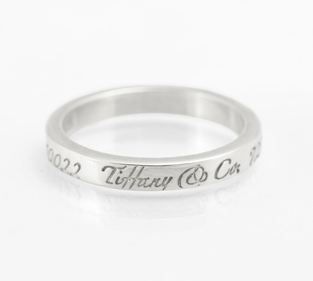 Tiffany & Co 727 Fifth Avenue Classic Script, Sterling Silver 925 Ring, UK Size M (C2958)