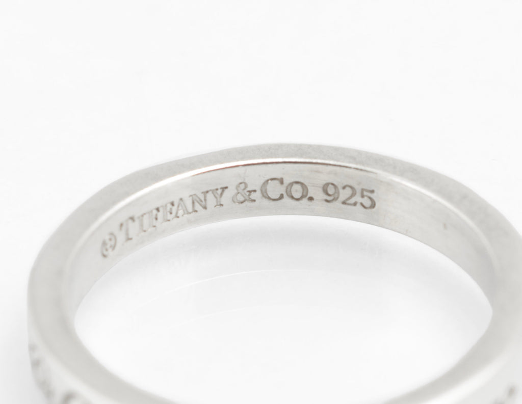 Tiffany & Co 727 Fifth Avenue Classic Script, Sterling Silver 925 Ring, UK Size M (C2958)