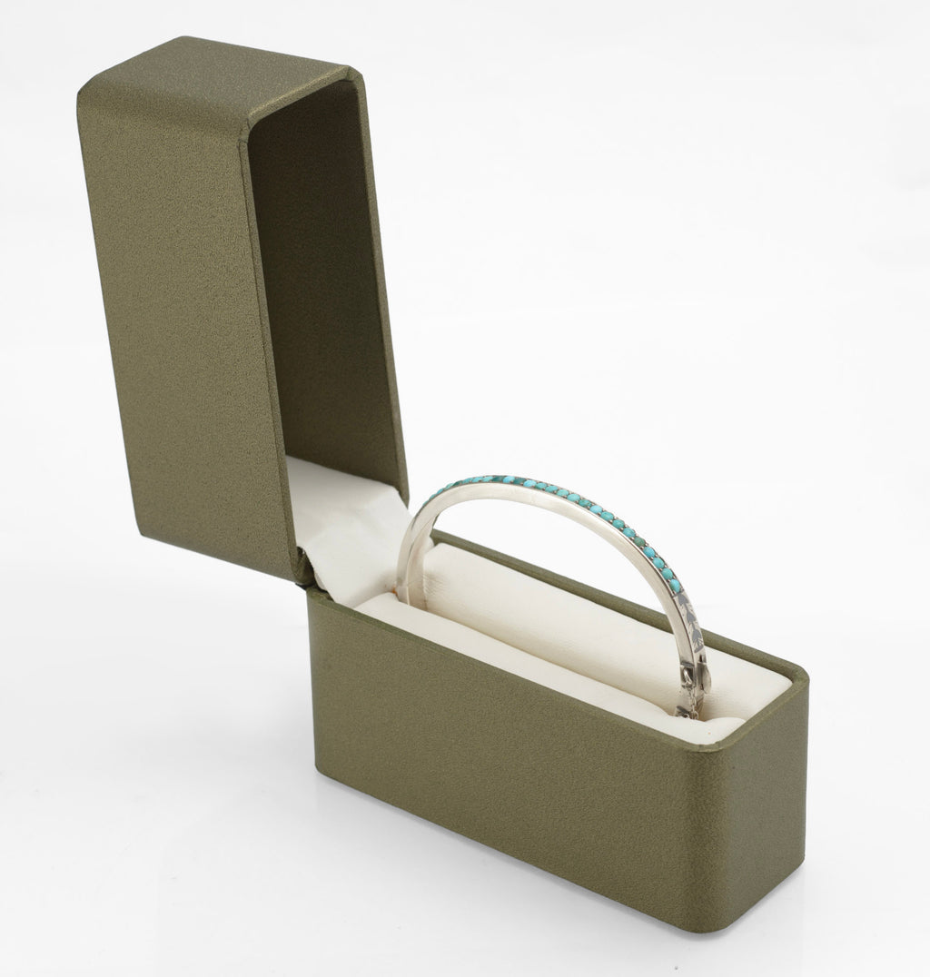Antique Russian 84 Silver Niello and Turquoise Bangle, Likely Kubachi, Late 19th Century (C2960)