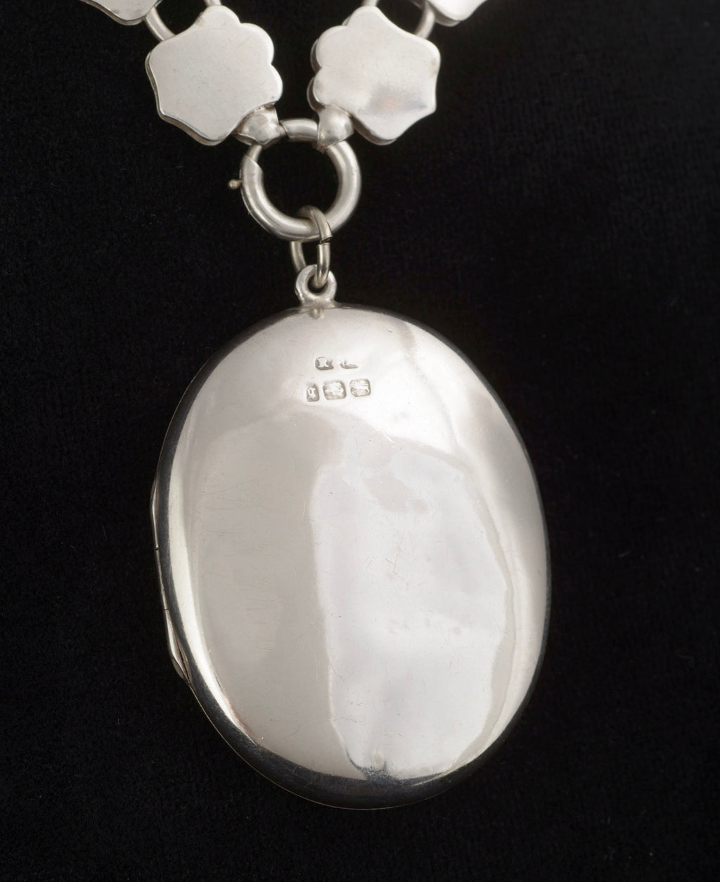 Antique Victorian Silver Kingfisher Bird Locket and Engraved Book Chain Necklace, Aesthetic Period, Birmingham 1881 (C2961)