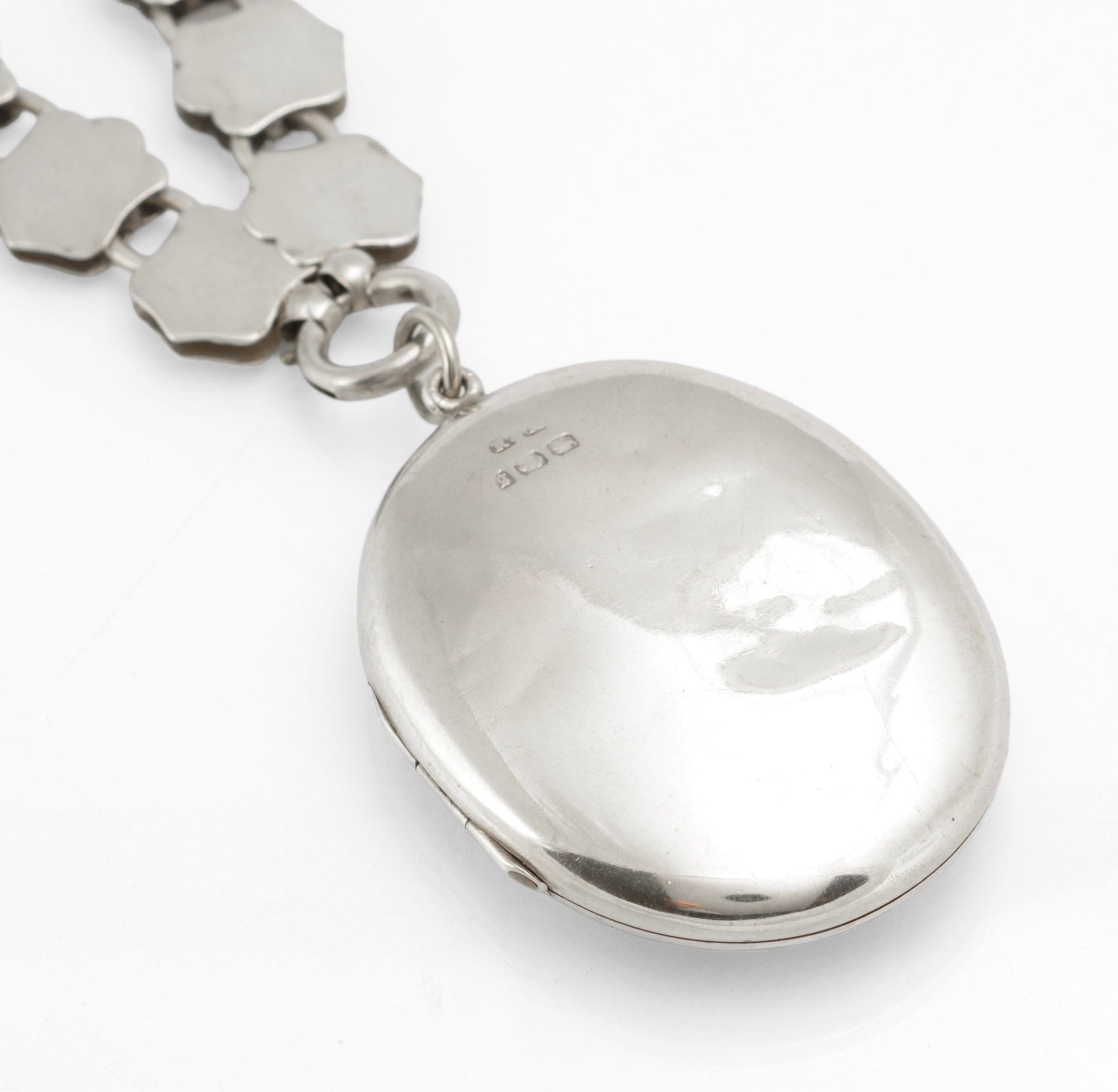 Antique Victorian Silver Kingfisher Bird Locket and Engraved Book Chain Necklace, Aesthetic Period, Birmingham 1881 (C2961)