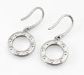 Vintage Emporio Armani Sterling Silver 925 Porthole Drop Earrings, Birmingham Hallmark (C2965)