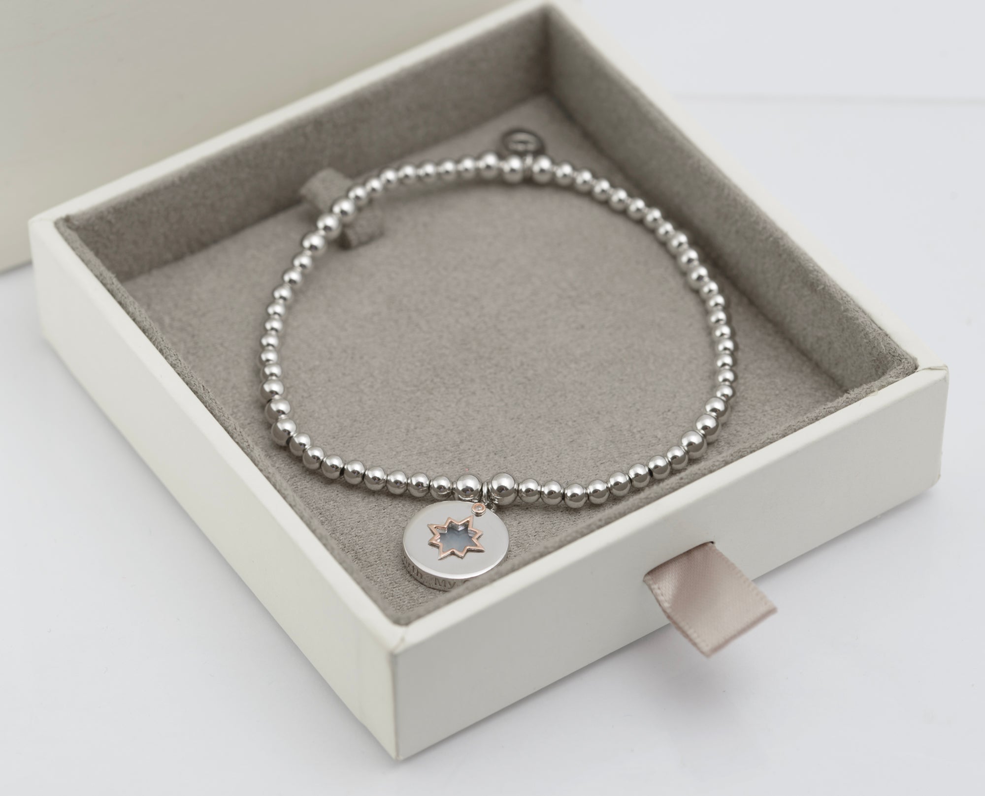 Clogau My One True North Sterling Silver and Welsh Rose Gold Affinity Beaded Bracelet, Boxed (C2966)