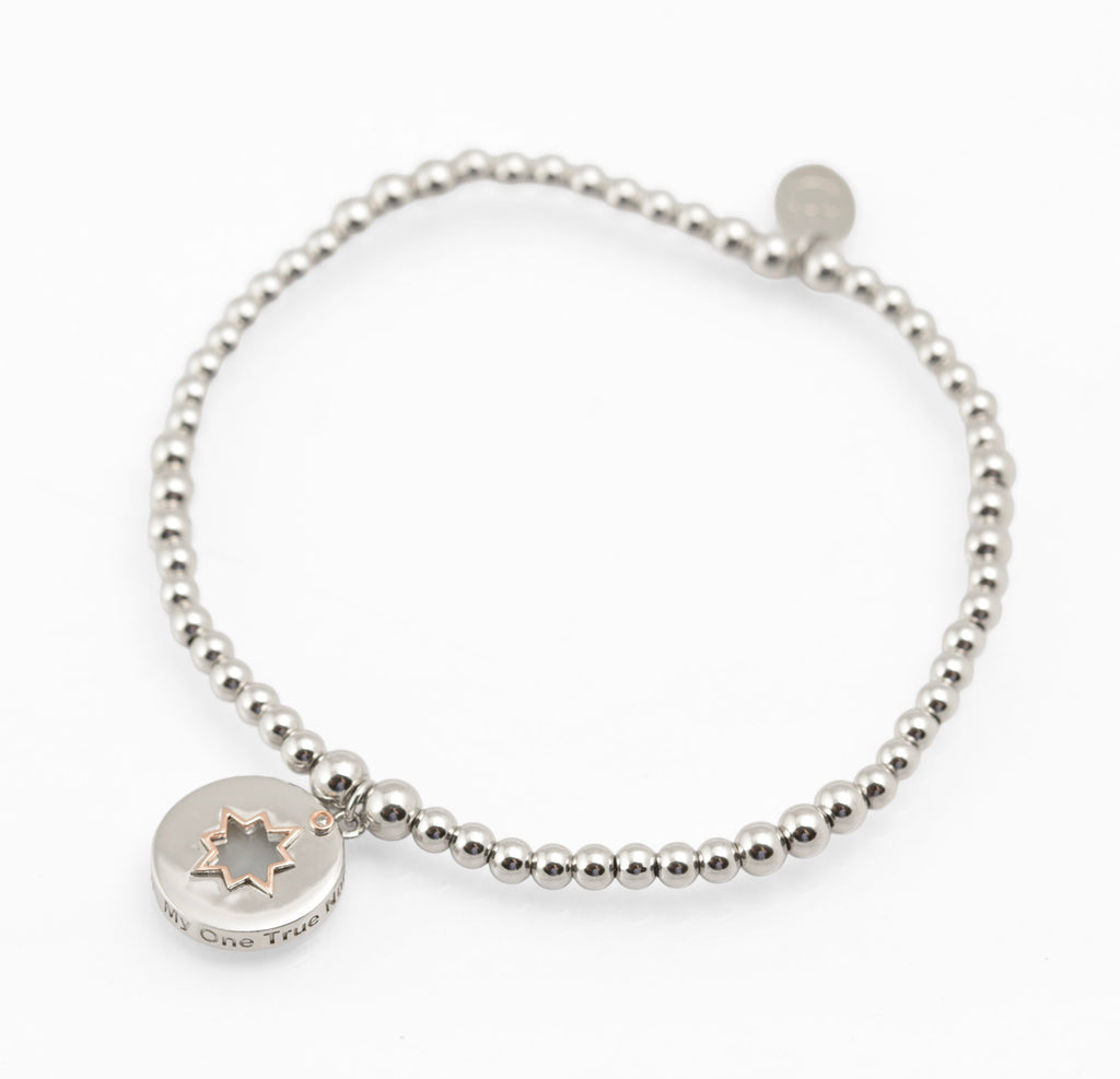 Clogau My One True North Sterling Silver and Welsh Rose Gold Affinity Beaded Bracelet, Boxed (C2966)