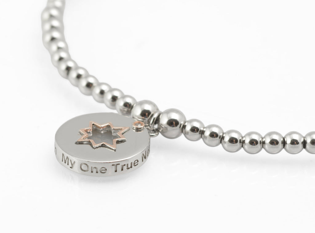 Clogau My One True North Sterling Silver and Welsh Rose Gold Affinity Beaded Bracelet, Boxed (C2966)