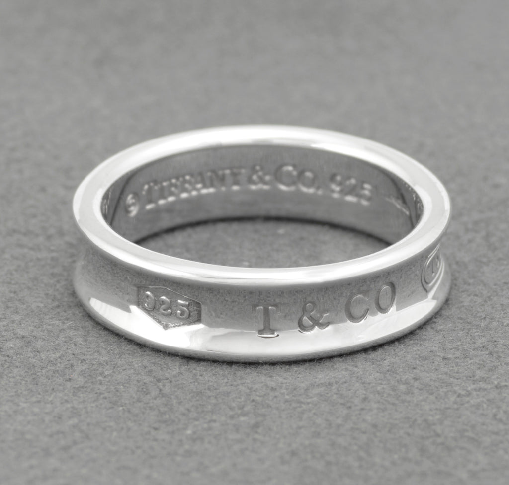 Tiffany & Co 1837 Unisex Sterling Silver Concave Band Ring, London 2009, Mens Size Y (C2970)