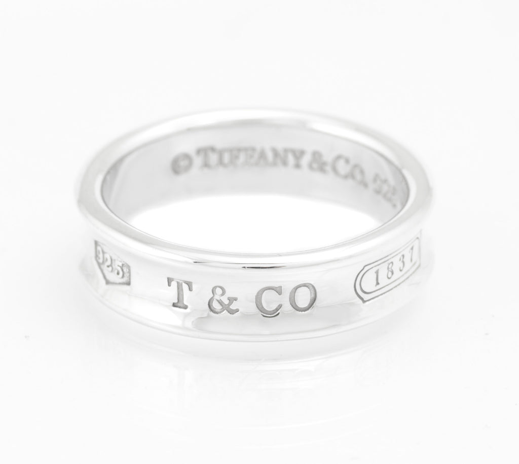 Tiffany & Co 1837 Unisex Sterling Silver Concave Band Ring, London 2009, Mens Size Y (C2970)